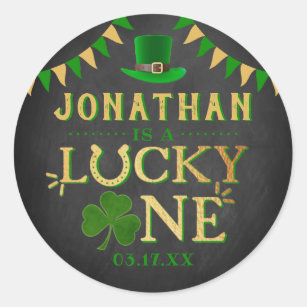 Lucky One St. Patrick's Day 1st Birthday Classic Round Sticker