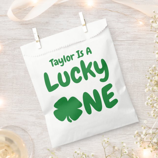 Lucky One St Patrick's Day 1st Birthday Favour Bag (Clipped)