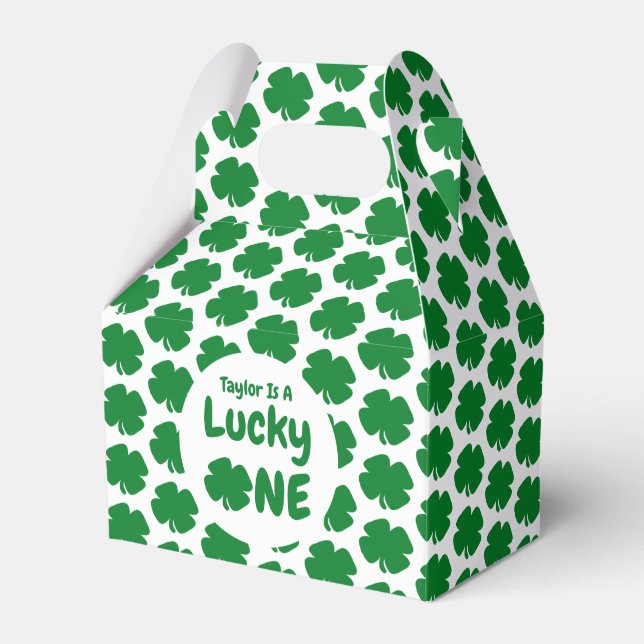 Lucky One St Patrick's Day 1st Birthday Favour Box (Front Side)