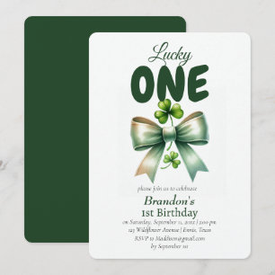 Lucky One St Patricks Day 1st Birthday Invitation