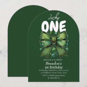 Lucky One St Patricks Day 1st Birthday Invitation