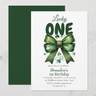 Lucky One St Patricks Day 1st Birthday Invitation