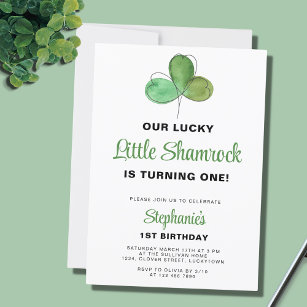 Lucky One St. Patrick's Day 1st Birthday  Invitation