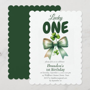 Lucky One St Patricks Day 1st Birthday Invitation