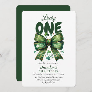 Lucky One St Patricks Day 1st Birthday Invitation