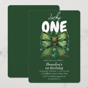 Lucky One St Patricks Day 1st Birthday Invitation