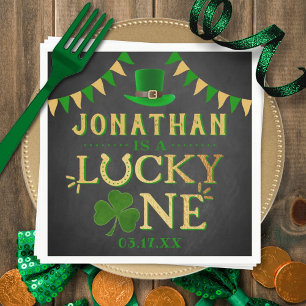 Lucky One St. Patrick's Day 1st Birthday Napkin