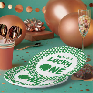 Lucky One St Patrick's Day 1st Birthday Paper Plate