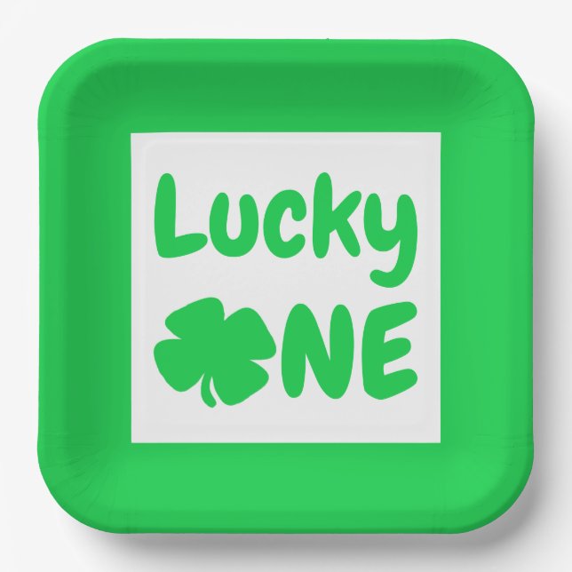 Lucky One St Patrick's Day 1st Birthday Paper Plate (Front)