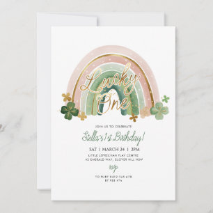 Lucky One! St Patrick's Day 1st Birthday Rainbow Invitation