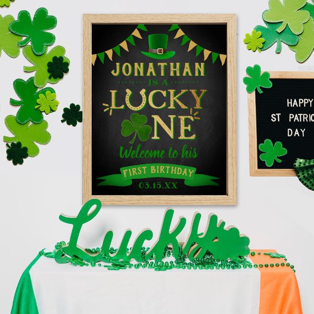 Lucky One St. Patrick's Day 1st Birthday Welcome Poster (Creator Uploaded)