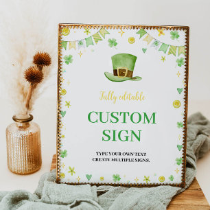 Lucky One St Patrick's Day Birthday Custom Sign