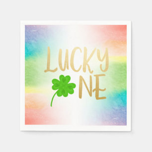 Lucky One St. Patricks Day Birthday Paper Napkin