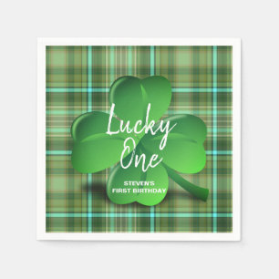 Lucky One St Patrick's Day Birthday Party Monogram Napkin