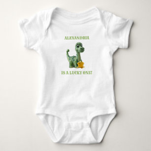 Lucky One St Patricks Day Dinosaur Bodysuit