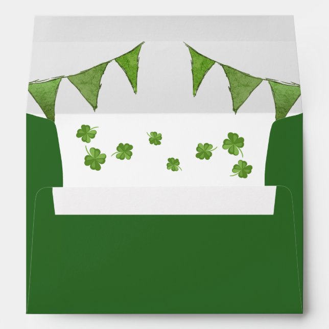 Lucky One St Patrick's Day Envelope Clover Green (Back (Bottom))