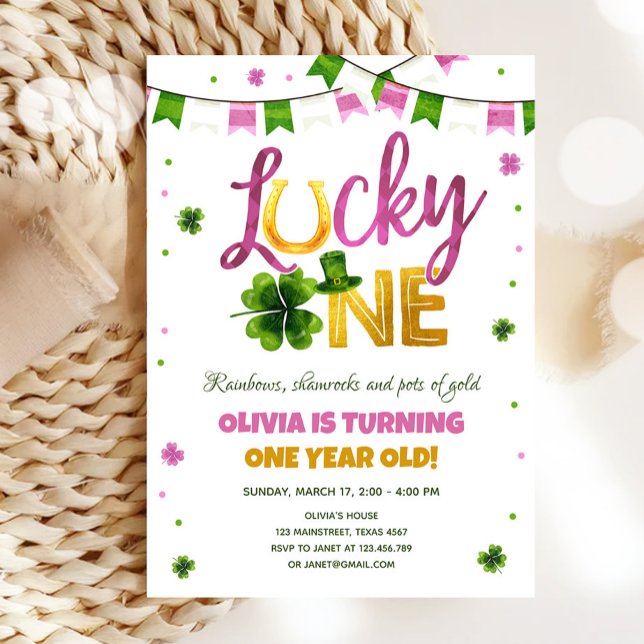 Lucky One St. Patrick's Day Girl First Birthday In Invitation (Creator Uploaded)