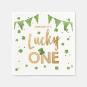 Lucky One St Patrick's Day Paper Plate Clover Boy Napkin (Front)