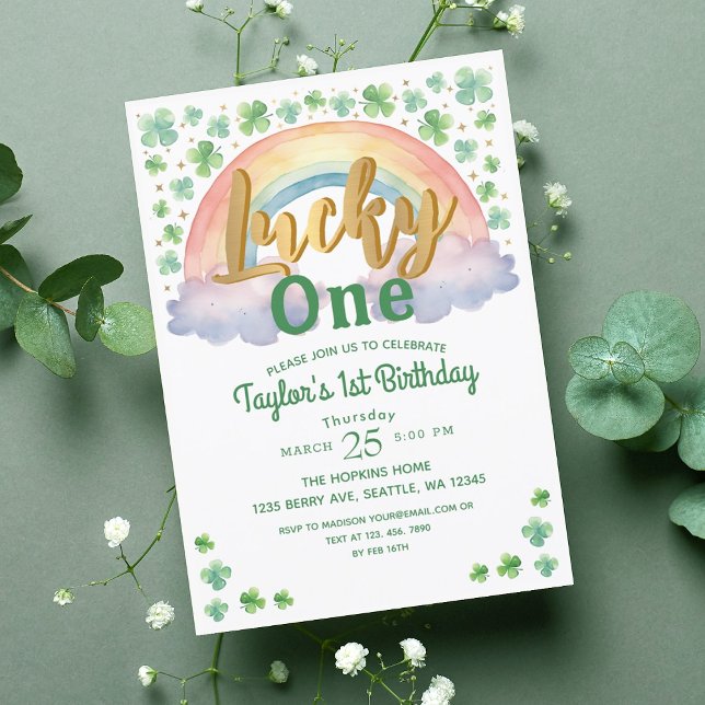 Lucky One St Patricks Kids 1st Birthday Invitation (Creator Uploaded)