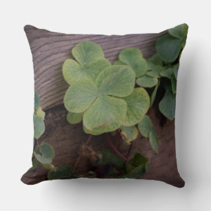 Lucky or Determined? Saint Patricks Day Shamrocks Cushion
