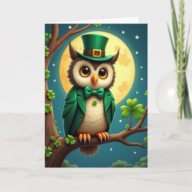 Lucky Owl Festive Fun Card (Front)
