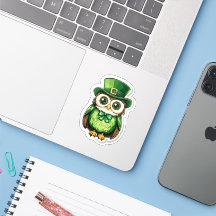Lucky Owl St. Patrick’s Day Sticker