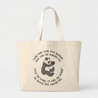 Lucky Paws Panda with Good Luck Symbol Jumbo Tote