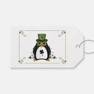 Lucky Penguin Shamrock Gift for Festive Tags