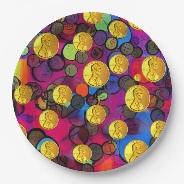 Lucky Pennies Paper Plate (Front)