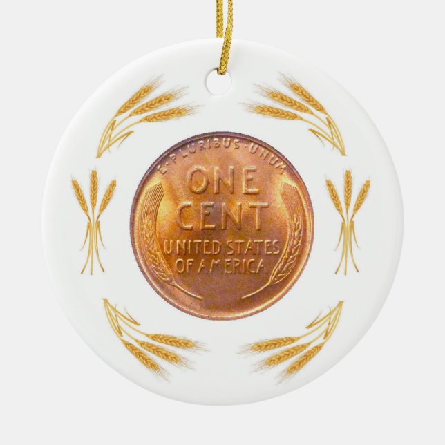 Lucky Penny Ceramic Tree Decoration (Front)