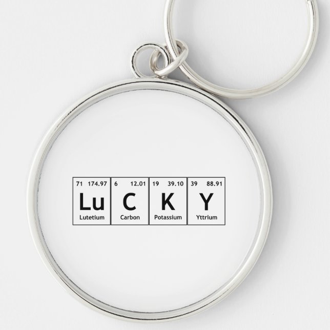 LuCKY Periodic Table Element Word Chemistry Symbol Key Ring (Front)