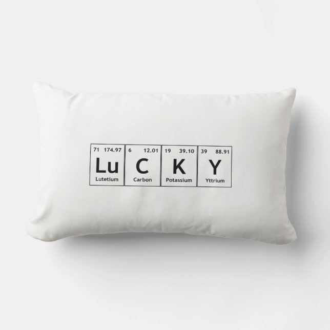 LuCKY Periodic Table Element Word Chemistry Symbol Lumbar Cushion (Front)