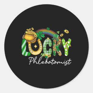 Lucky Phlebotomist St Patricks Day Family Matching Classic Round Sticker