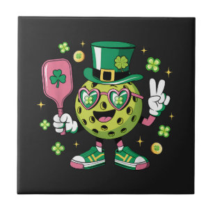 Lucky Pickleball Hat Irish Shamrock Ceramic Tile