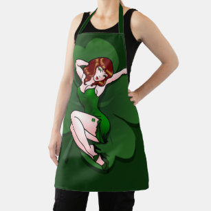 Lucky Pinup Girl Apron St. Patrick's Pinup Aprons