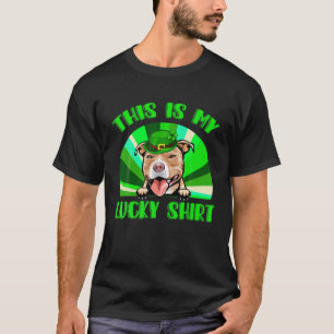 Lucky Pitbull Shamrock St Patricks Day Toddler Boy T-Shirt