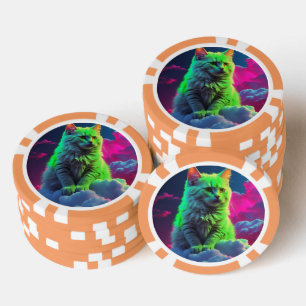 Lucky Poker Chips for Cat Lovers