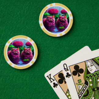 Lucky Poker Chips for Cat Lovers