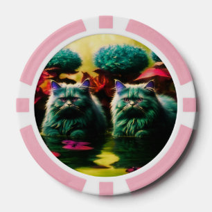 Lucky Poker Chips for Cat Lovers