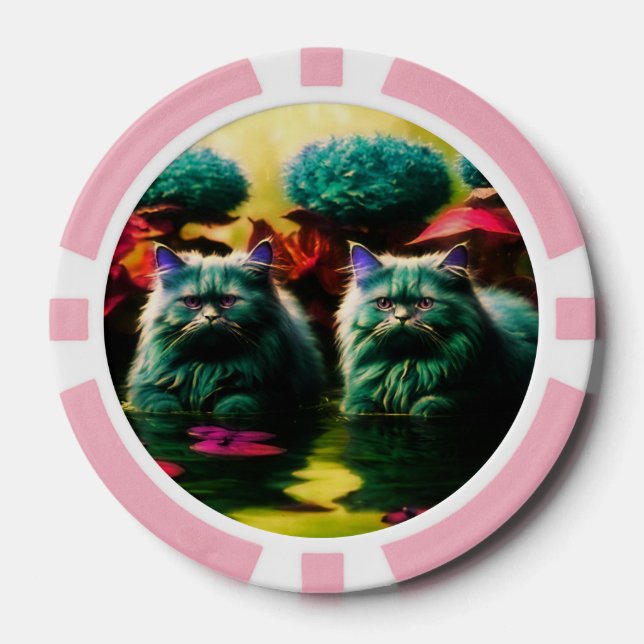 Lucky Poker Chips for Cat Lovers (Front)