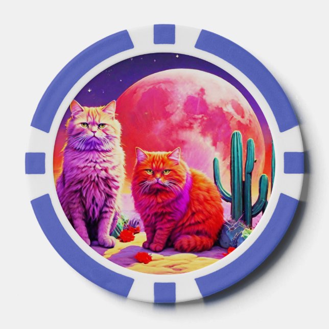 Lucky Poker Chips for Cat Lovers (Front)
