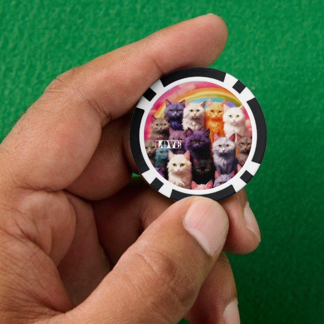 Lucky Poker Chips for Cat Lovers (Hand)