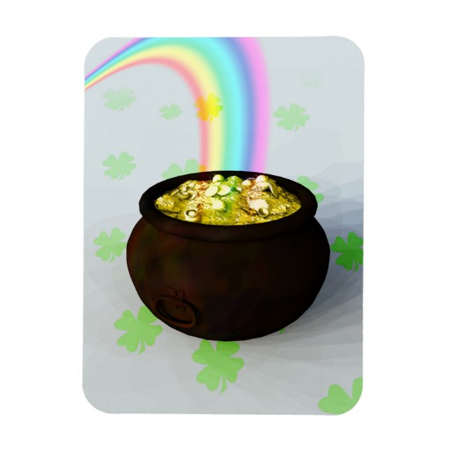Lucky Pot of Gold Magnet (Vertical)