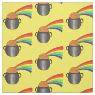 Lucky Pot of Gold Rainbow St. Patrick's Day Fabric