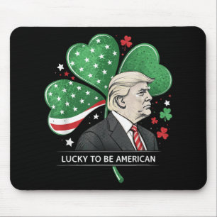 Lucky President Trump - Irish American Clover Sham Mouse Pad