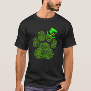 Lucky Pug Paw Dog Cat Irish Shamrock St Patrick Da T-Shirt