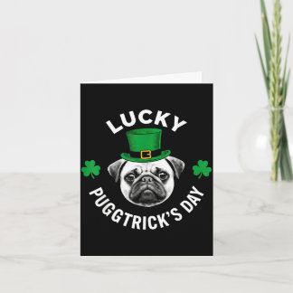 Lucky pugtrick's day funny st patrick's pug dog card