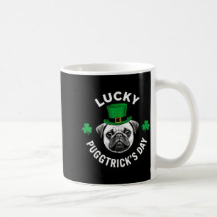 Lucky pugtrick's day funny st patrick's pug dog coffee mug
