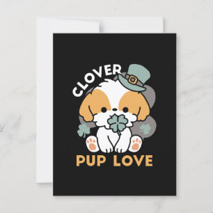 Lucky Pup with Clover – St. Patrick's Day Gift Postcard