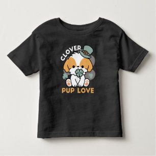 Lucky Pup with Clover – St. Patrick's Day Gift Toddler T-Shirt